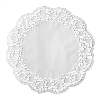 PAPSTAR pyöreä torttupitsi, 320 mm, valkoinen kohokuvioitu pitsipaperi, 40 g/m², 1 kpl (12456)