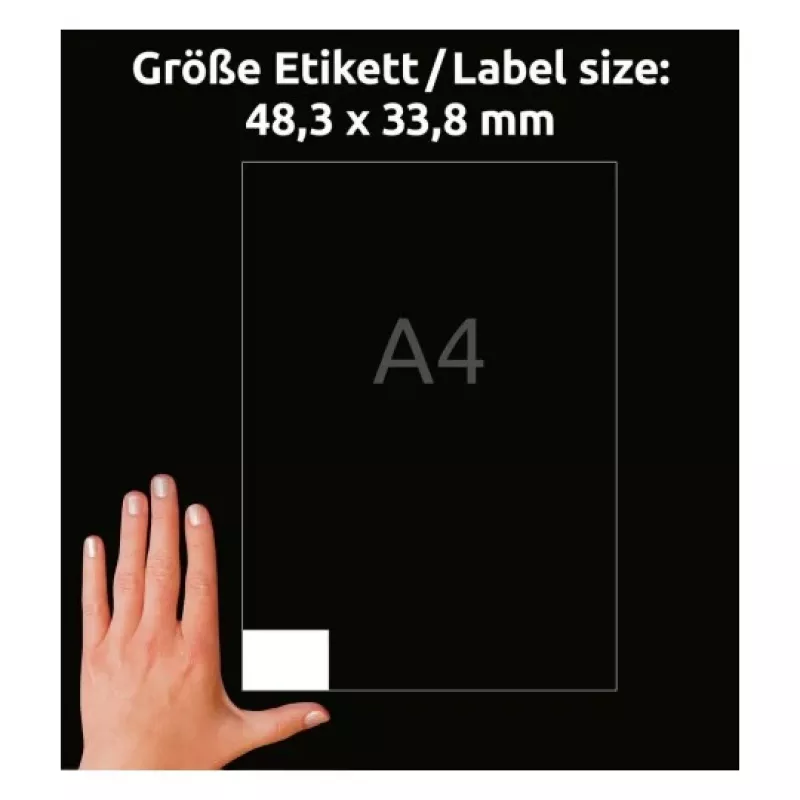 AVERY yleistarrat 48,3 x 33,8 mm valkoinen UltraGrip-teknologialla (480 kpl:n pakkaus) 4789