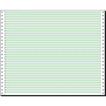 SIGEL 12370 jatkuva paperi, yksittäisperforointi, vihreät viivat, 305 x 375 mm, 60 g/m², 2 000 arkkia
