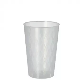 PAPSTAR kertakäyttölasit, 0,25 l, läpinäkyvä, 40 kpl:n pakkaus, halkaisija 70 mm, korkeus 105 mm, konepesunkestävä (89820)