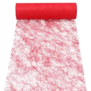 PAPSTAR Sizoflor pöytäjuoksija/koristenauha, punainen, 75 % polyesteriä 25 % polyamidia, vedenpitävä, repeämätön, 1 kpl 37062