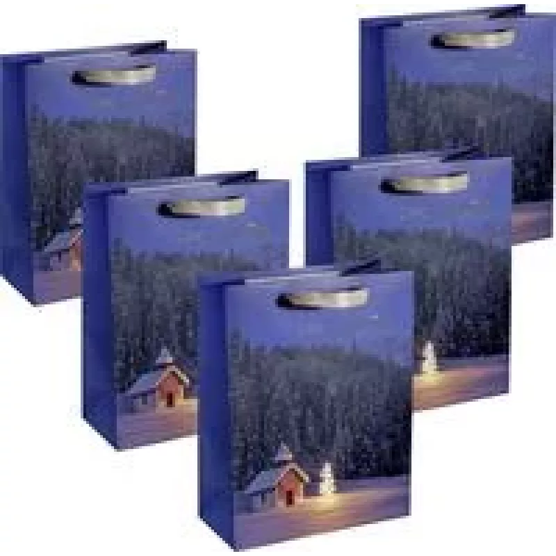 SIGEL GT115 Weihnachtskapelle suuret lahjakassit, 26 x 33 cm, 5 kpl pakkaus