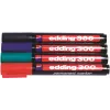 Edding 300-E4 Tussisetti, 4 kpl, musta/sininen/vihreä/punainen 4-300-4