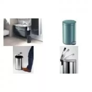 DURABLE metallinen jalkapoljinroskis 12L pyöreä hopea 341158
