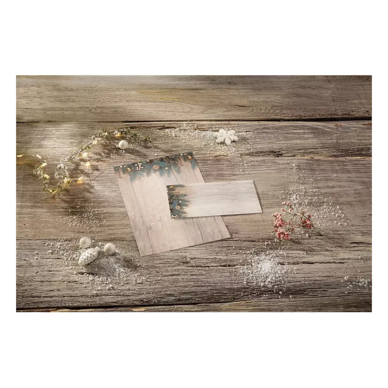 SIGEL joulukirjepaperi Golden Greens -aihe DIN A4 – 90 g/m² – A4 (DP664)