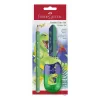 Faber-Castell Dino Jumbo kirjoitussarja, vihreä, 3 kynää, 3 mm lyijy, ergonominen kolmiomainen, murtumaton, yli 3-vuotiaille 111529