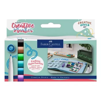 Faber-Castell Goldfaber Creative Marker -sarja Creative Haven, 6 eri väriä, vesipohjainen muste, sivellinkärki 160603