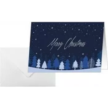 SIGEL DS635 joulukortti Snowflake Serenity A6 vaakasuunta (A5) mustesuihku-/laser-/kopiokoneelle, valkoinen kartonki 250 g/m², 1 kpl