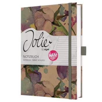 SIGEL Jolie Pure Cottonflowers muistikirja A5 viivoitettu kovakantinen 176 sivua valkoinen 100 g/m² JN855