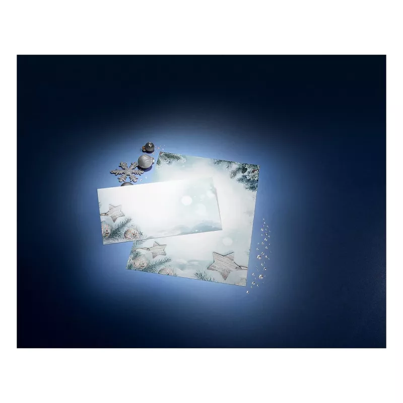 SIGEL Snow Star DL suunnittelupaperi 110 x 220 mm 80 g/m² sininen/valkoinen DU312