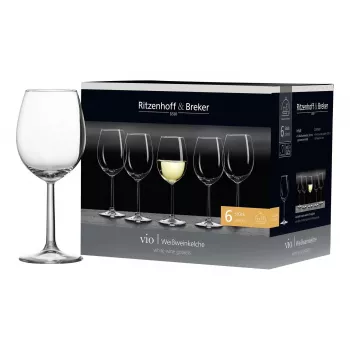 Ritzenhoff & Breker VIO valkoviinilasi, 320 ml, konepesunkestävä, pyöreä muoto, korkeus 200 mm, 6 kpl:n setti (812169)