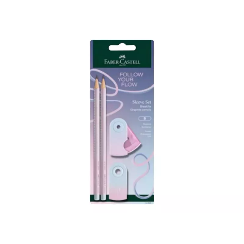 Faber-Castell GRIP Flow Edition kirjoitussetti, Blushing Sky, 2 lyijykynää (B) 117007