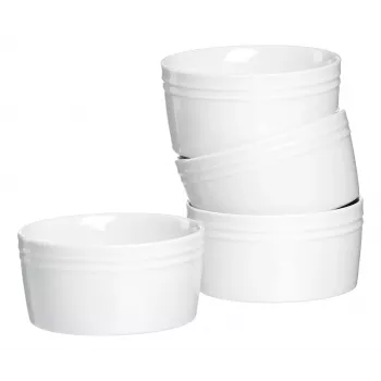 Ritzenhoff & Breker BIANCO uunivuokasarja, 245 ml, 4-osainen, posliini, valkoinen 431452