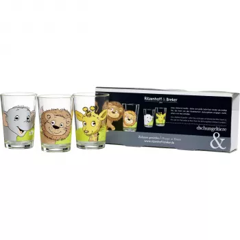 RITZENHOFF & BREKER Flirt viidakkueläimet kartionmuotoinen juomalasi, 205 ml, koristeltu 674187