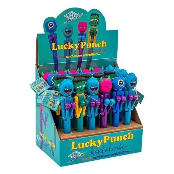 WEDO Monster kuulakärkikynä Lucky Punch, eri värit, mekaaninen laatikko-toiminto, sininen muste, 1 kpl (252 2399)