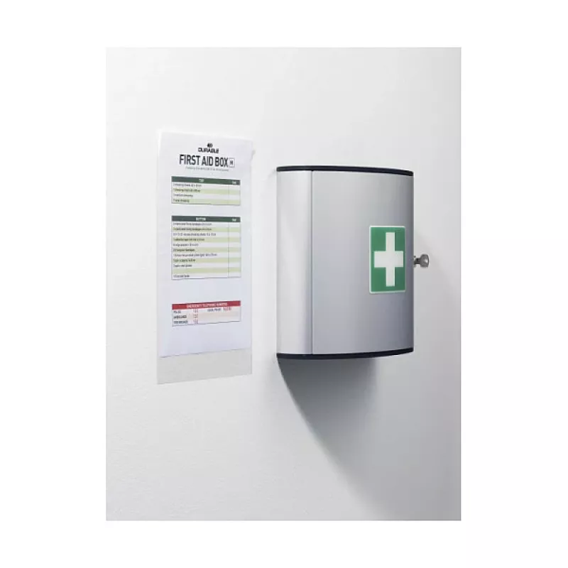 DURABLE POCKETFIX A4 itseliimautuva tasku, läpinäkyvä, 25 kpl pakkaus 809619