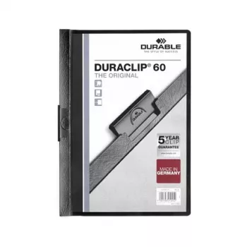 DURABLE DURACLIP 60 A4 puristin musta (25 kpl pakkaus) 220901