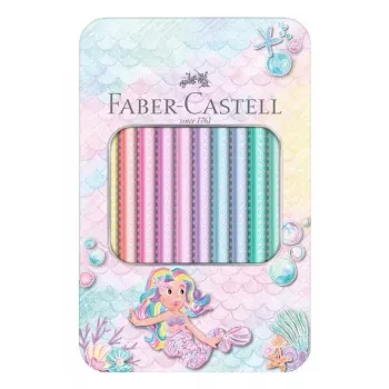 Faber-Castell Sparkle Jumbo kolmikulmaiset värikynät, 10 osan sarja, sekalaiset värit, 3,8 mm lyijy, Soft-Grip-pinta, murtumaton, FSC-sertifioitu puu 210910