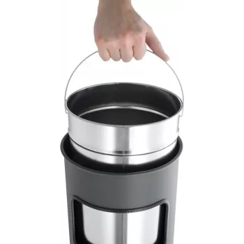 DURABLE metalliroskakori 17L pyöreä tuhkakupilla, musta 333001