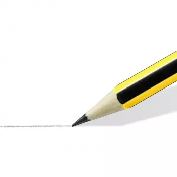Staedtler Noris HB grafiittikynäsarja, 10 kpl, keltainen/musta raidallinen, kuusikulmainen, FSC-puu, superbound lyijy, EN 71 120-2BK10D