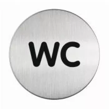 DURABLE PICTO WC-ovikyltti, pyöreä 83 mm, itseliimautuva, hopea/musta 490723
