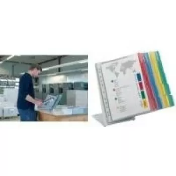 DURABLE FUNCTION TABLE 20 A4 pöytänäyttöpaneeleiden järjestelmä, 20 paneelia, musta kehys, vaaleanharmaa jalusta 568800