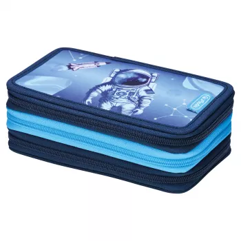 Herlitz TriCase Cosmic Explorer 31-osainen penaalilaukku, polyesteri, 3 lokeroa, 3 vetoketjua 400197093