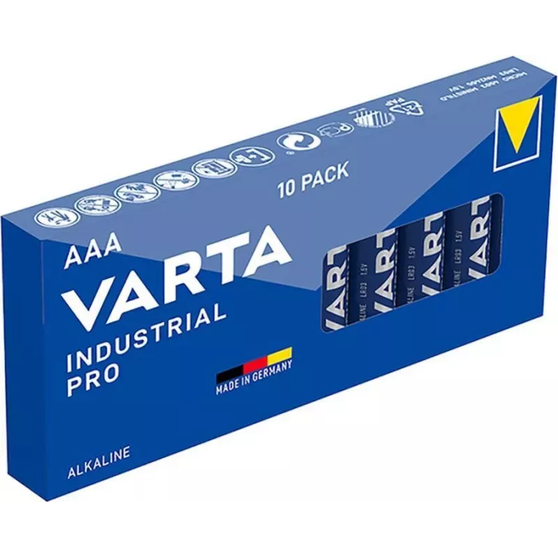 Varta Industrial AAA alkaliparisto 1,5V 1100 mAh – 10 kpl:n pakkaus (LR03)