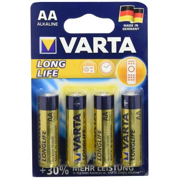 VARTA Longlife AA alkaliparisto 1,5V 2750mAh 4 kpl:n pakkaus (04106110414)