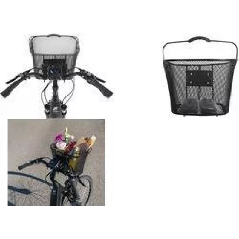 FISCHER E-Bike PLUS ohjaustankokori, hienosilmäinen teräslanka, musta, pikakiinnitys, 5 kg 50653