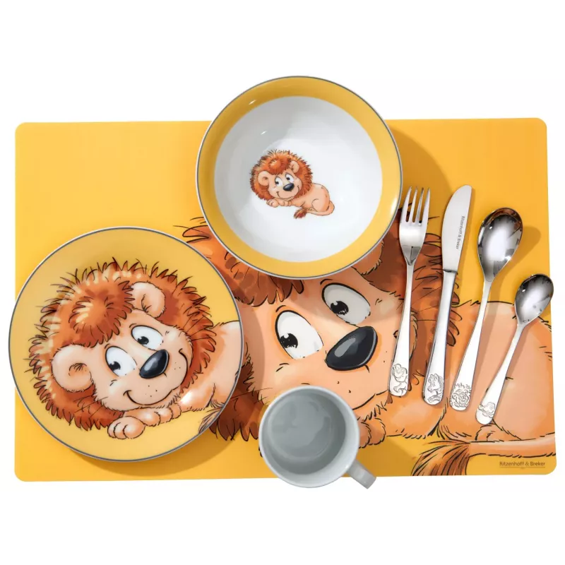 Ritzenhoff & Breker HAPPY ZOO lasten aterinsetti, 4-osainen, ruostumaton teräs, eläinaiheet 812701
