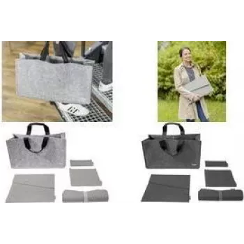 SIGEL BAB02 Desk Sharing Bag Basic L, tummanharmaa, 5-osainen setti