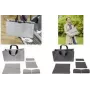 SIGEL BAB02 Desk Sharing Bag Basic L, tummanharmaa, 5-osainen setti