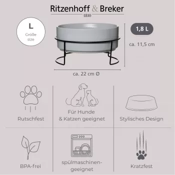 Ritzenhoff & Breker TARO kulhosetti 1,8L harmaa kivitavara keramiikka 450484