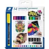 Staedtler Lumocolor permanenttitussi-sarja 317 C14 - 14 eri väriä, ohut kärki 0,6 mm