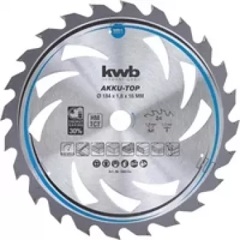 kwb 586154 kovametallinen pyörösahanterä 184 x 16 x 1,2 mm, 24 hammasta