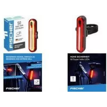 FISCHER FAHRRAD LED polkupyörän takavalo, ladattava, musta/punainen 50089:FISCHER