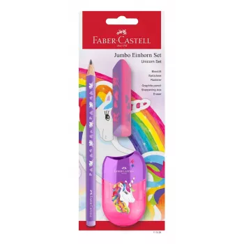 Faber-Castell Einhorn Jumbo kirjoitussarja, violetti, 3 kpl, 3 mm lyijy, ergonominen kolmiomuoto 111528