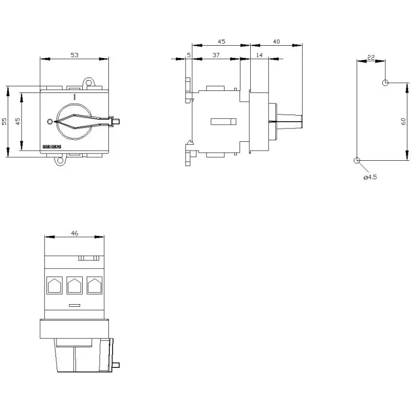 Siemens SENTRON 3LD2 3-napainen kuormakytkin 25A 690V punainen/keltainen 3LD21300TK13