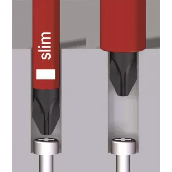 Wiha VDE PlusMinus ruuvimeisseli SoftFinish electric slimFix 3281 SL/PH 1 terän pituus 80 mm (35502)