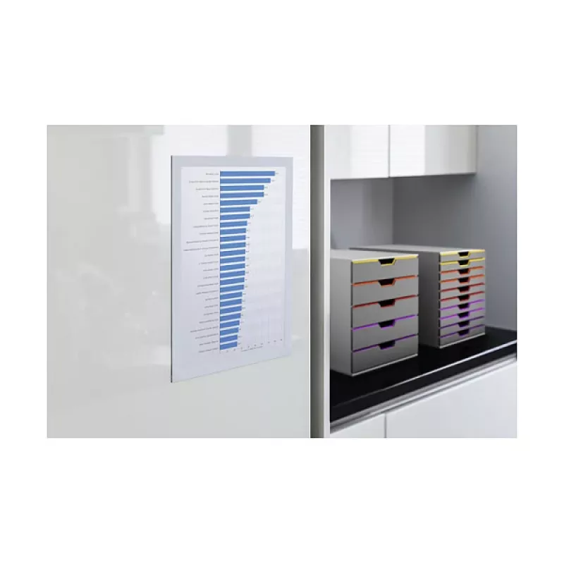 DURABLE DURAFRAME A4 itseliimautuva infokehys, hopea, 2 kpl pakkaus 487202