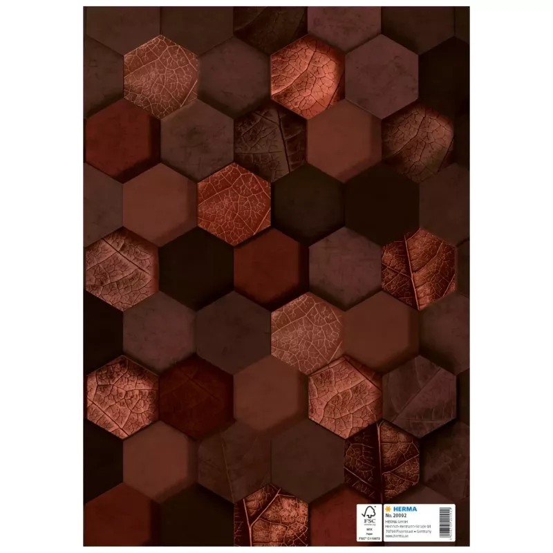 HERMA vihonsuojus X, pahvi, DIN A4, ruskea, merkintäkentällä, 10 kpl (20092)