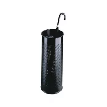 Durable pyöreä metallinen sateenvarjoteline, 28,5 L, musta (335001)