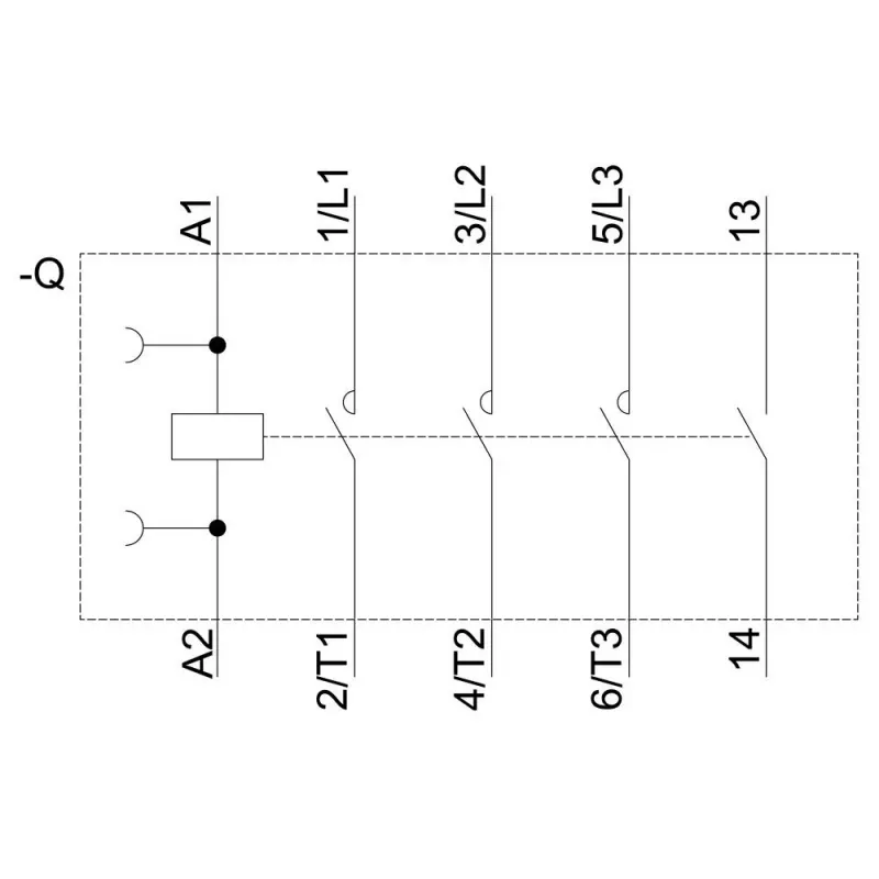 Siemens SIRIUS 3RT2 tehokontaktori 3RT20162AB01, 3-napainen, 7,5 A, 24 V AC käämi, ruuviliittimet