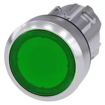 Siemens SIRIUS ACT valaistu painonappi-etuelementti, metalli korkeakiilto, vihreä, 22 mm 3SU1051-0AA40-0AA0
