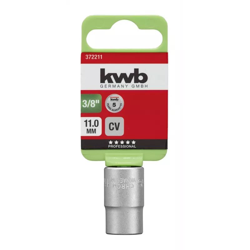 kwb 372211 hylsyavain 11 mm 3/8 tuuman vääntö, kromi-vanadiiniteräs, 6-kulmainen