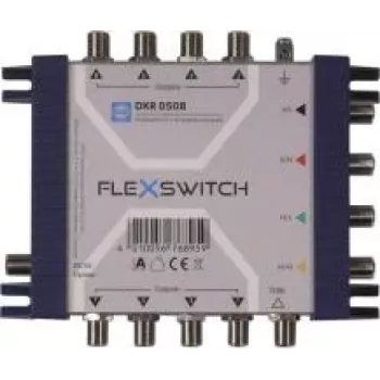 WISI FLEXSWITCH DXR0508 multiswitch 5 in 8 vastaanotin syötetty passiivisesti kaskadoitava