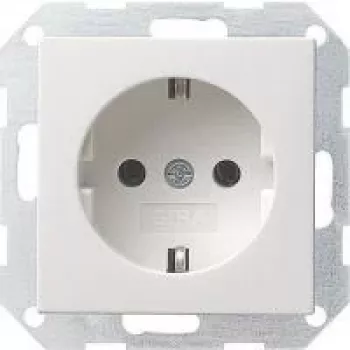 Gira System 55 Schuko-pistorasia, puhtaanvalkoinen silkkinen, 16 A, uppoasennus 018827