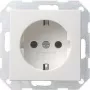 Gira System 55 Schuko-pistorasia, puhtaanvalkoinen silkkinen, 16 A, uppoasennus 018827