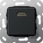 Gira HDMI seinäpistorasia 2.0a+ HDR, 1-portti, mattamusta 567010